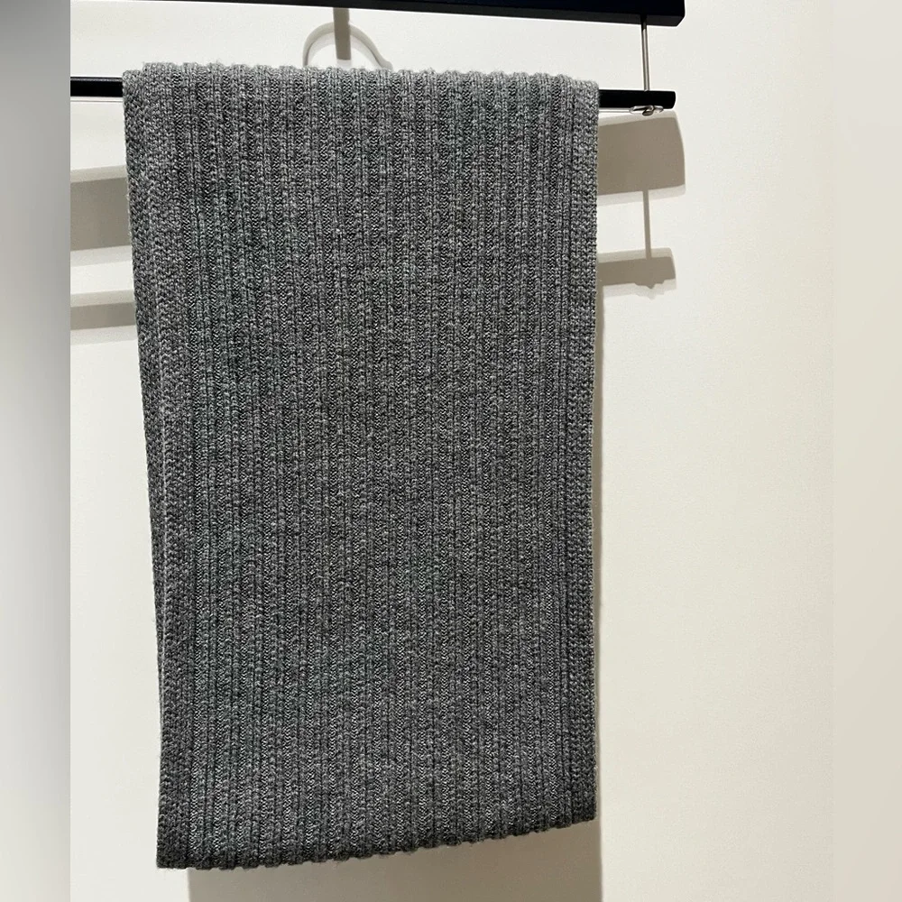 All Saints Charcoal Rib Knit Scarf